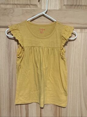 Cat & Jack Yellow Eyelet Flutter Tank